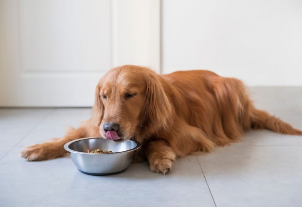 عکس سگ در حال غذا خوردن