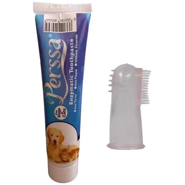 بسته مسواک و خمیر دندان سگ و گربه مدل Dental Cleaning مجموعه ۲ عددی