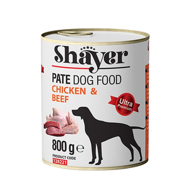 کنسرو غذای سگ شایر مدل Chicken &Beef وزن 800 گرم