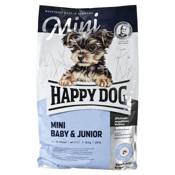 غذای خشک سگ هپی داگ مدل Mini Baby & Joniur وزن 8 کیلوگرم