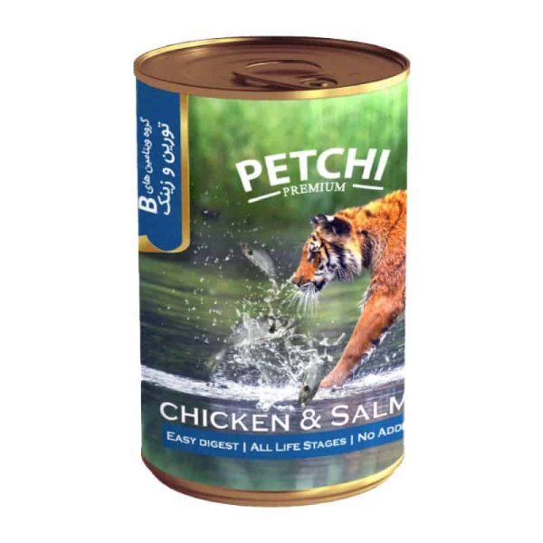 کنسرو غذای سگ پتچی Chicken And Salmon وزن 420 گرم