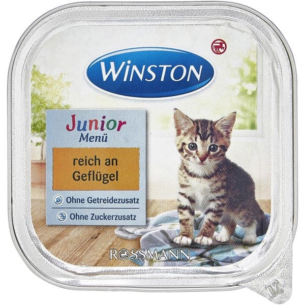 کنسرو غذای بچه گربه وینستون مدل mit geflugel وزن 100گرم