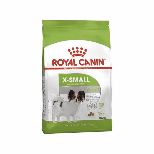 غذای خشک سگ رویال کنین سگ بالغ خیلی کوچک، مدل x-small وزن 1.5 کیلوگرم