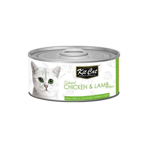 کنسرو غذای گربه کیت کت با طعم مرغ و بره KitCat Chicken & Lamb وزن 80 گرم